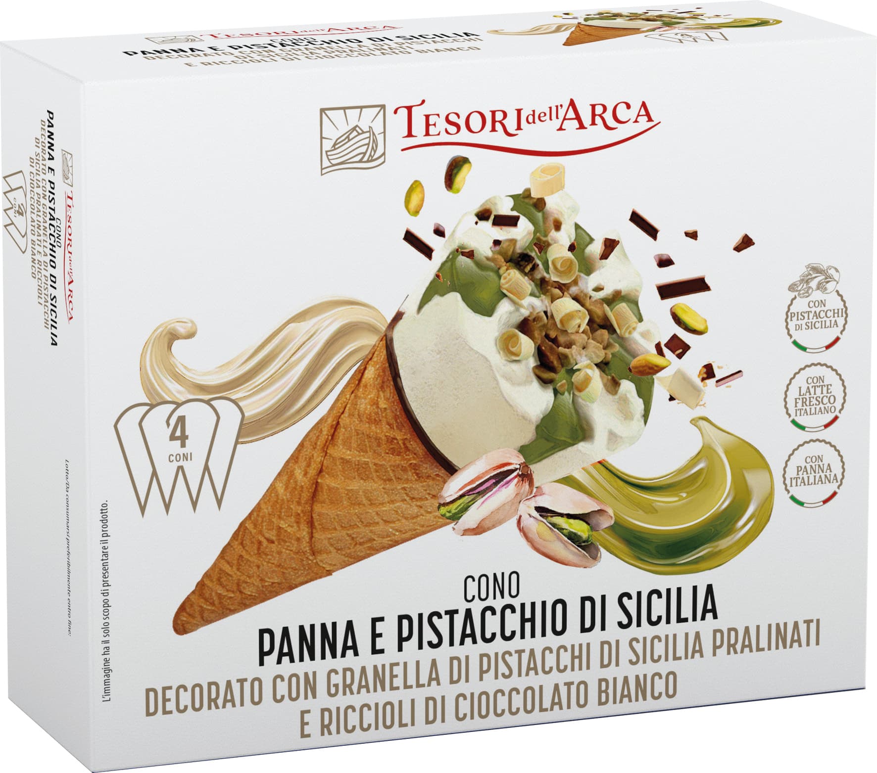 Tesori dell'arca coni panna e pistacchio siciliax4 – immagine 2