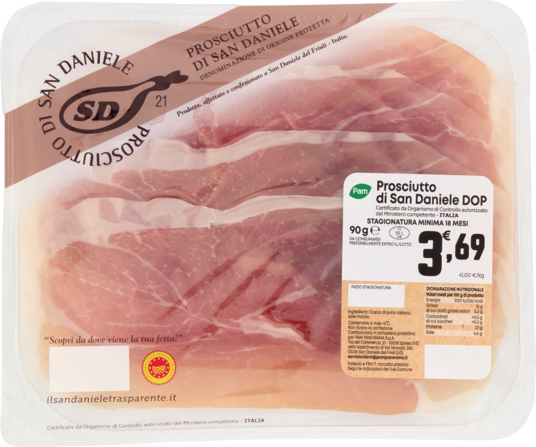 PAM Prosciutto di San Daniele DOP 90 g – immagine 2