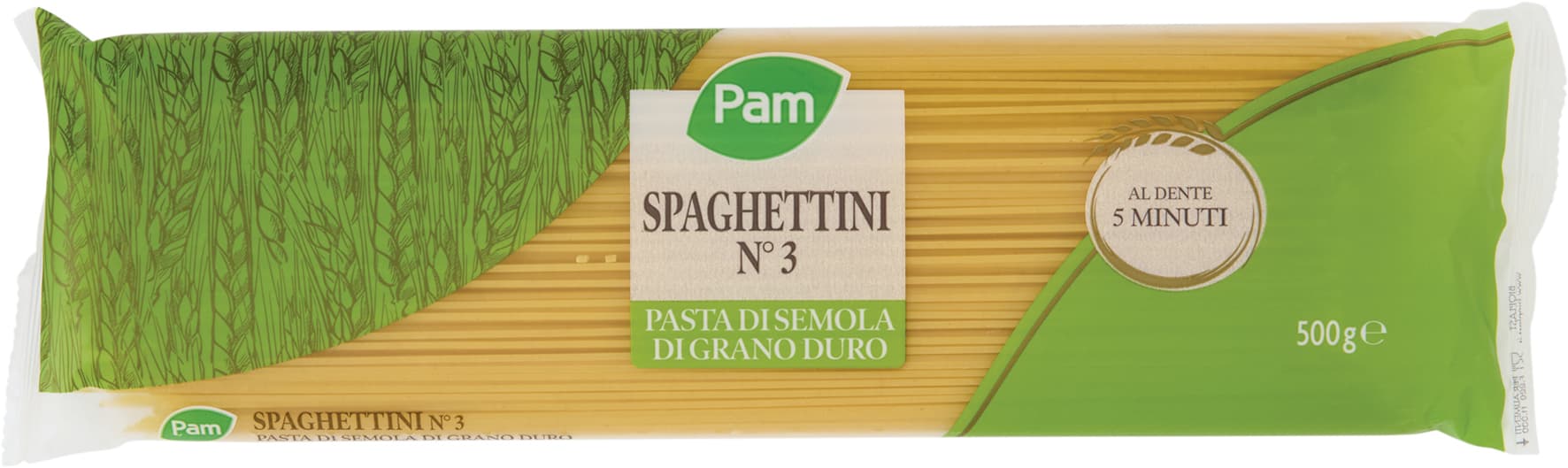 PAM Spaghettini N° 3 Pasta di Semola di Grano Duro 500 g – immagine 2