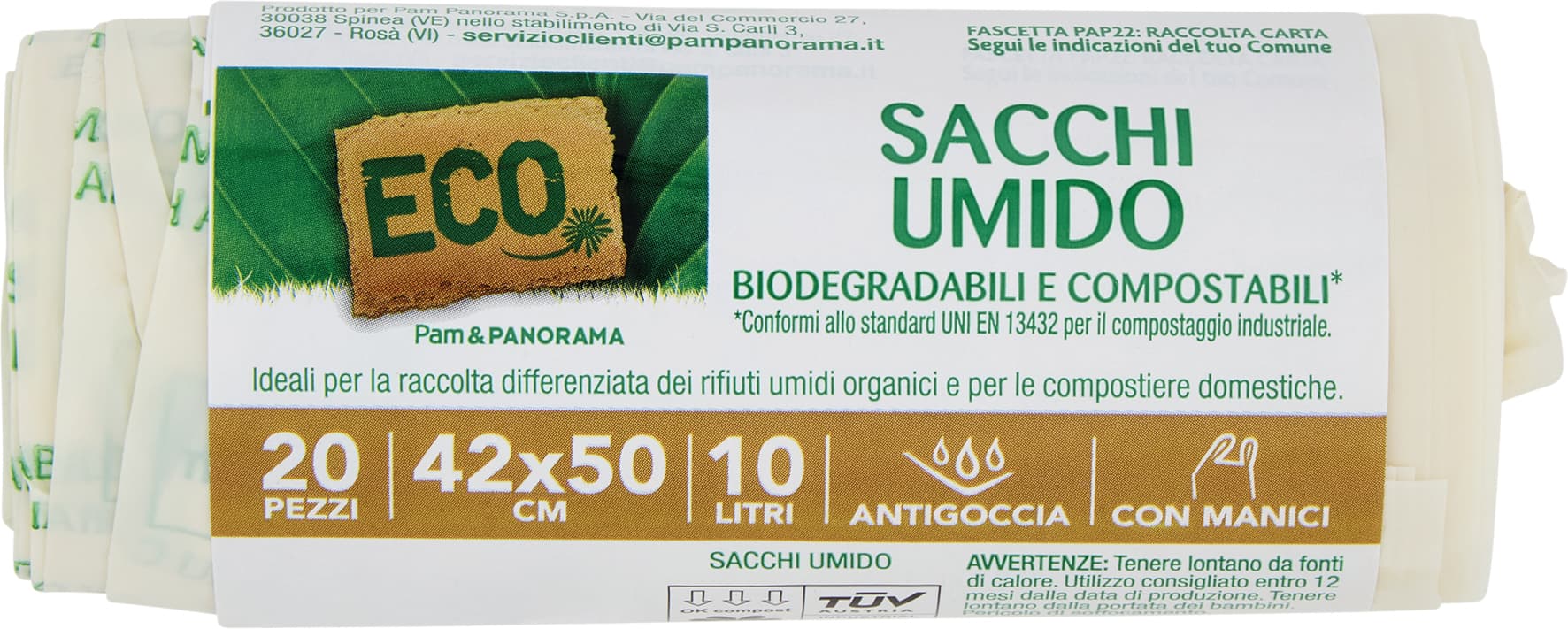 Sacco immondizia per umido 10lt 42x50 20 pezzi – immagine 2