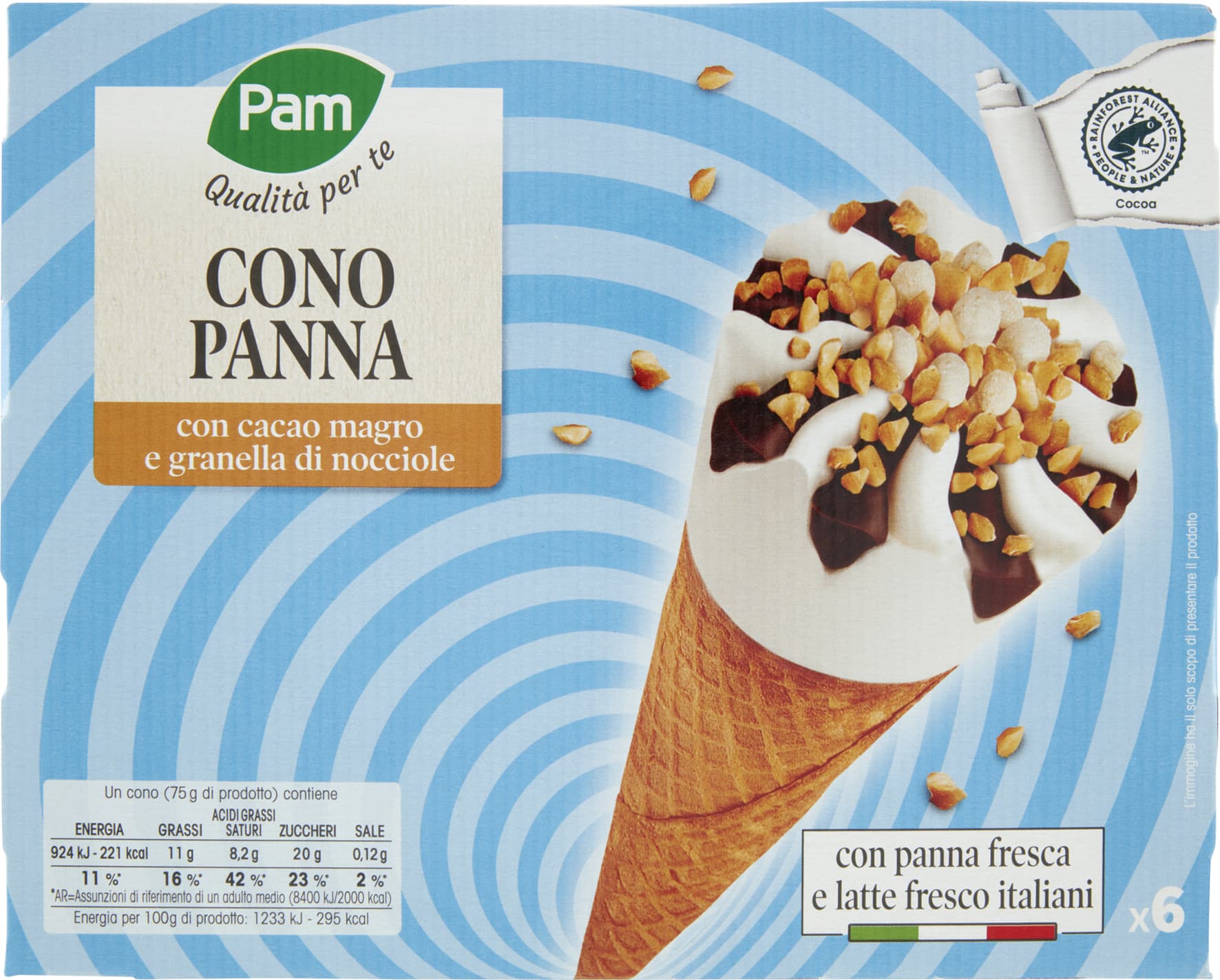 PAM Qualità per te Cono Panna 6 x 75 g – immagine 2