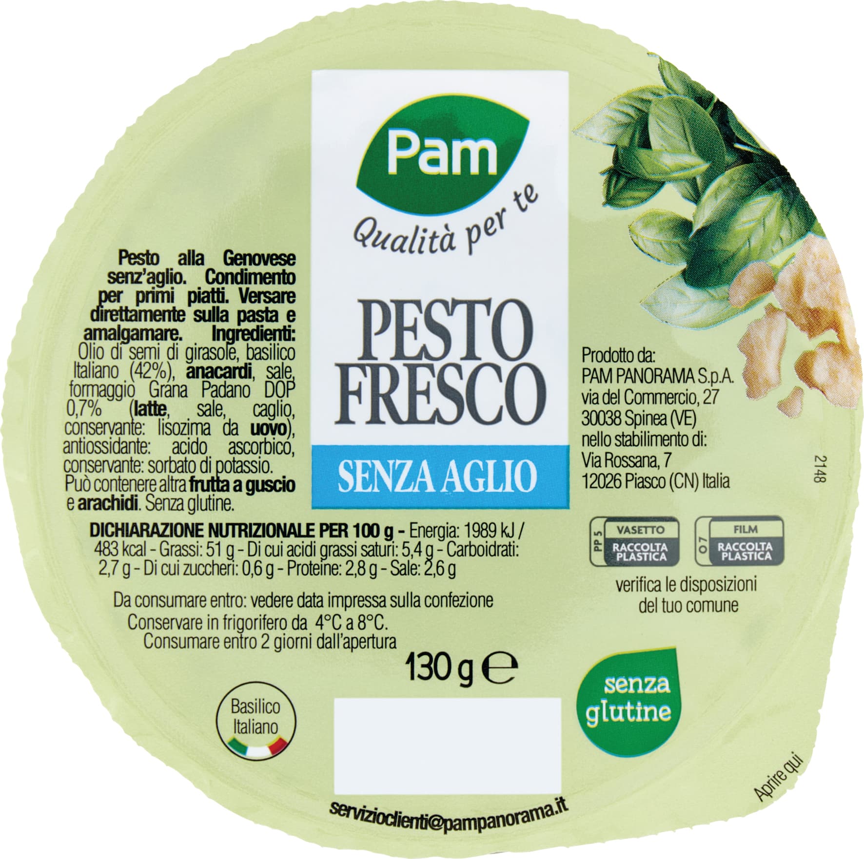 PAM Qualità per te Pesto Fresco Senza Aglio 130 g – immagine 2