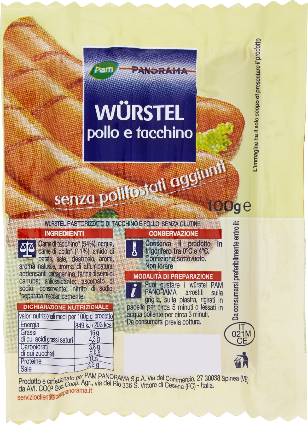 PAM PANORAMA Würstel pollo e tacchino 100 g – immagine 2