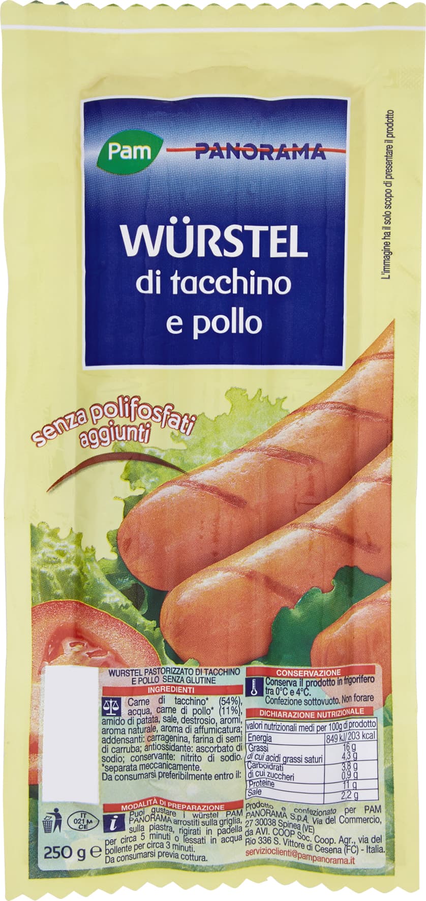 PAM PANORAMA Würstel di tacchino e pollo 250 g – immagine 2