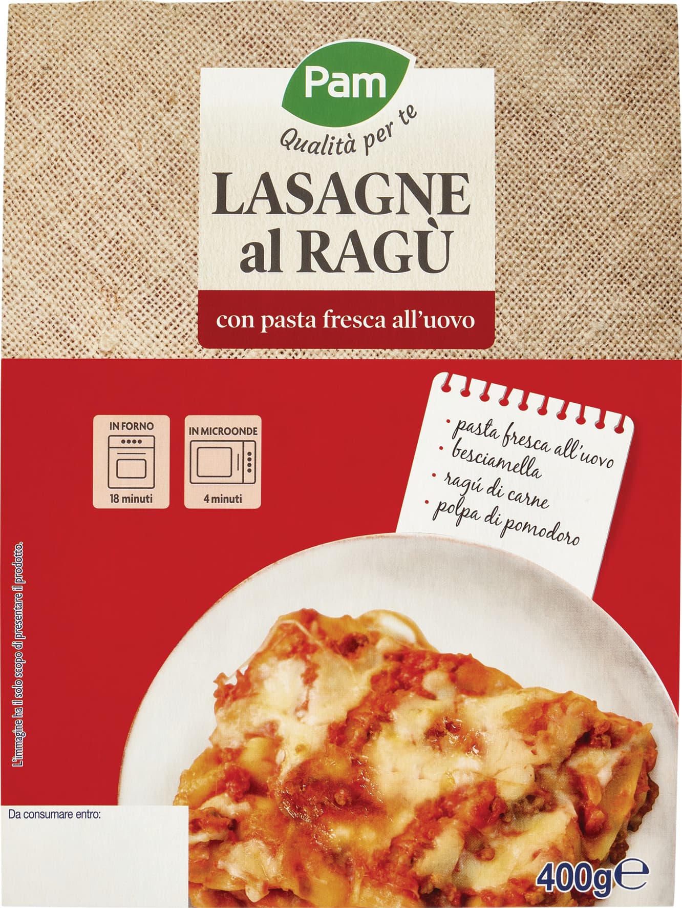 PAM PANORAMA Lasagne al ragù 400 g – immagine 2