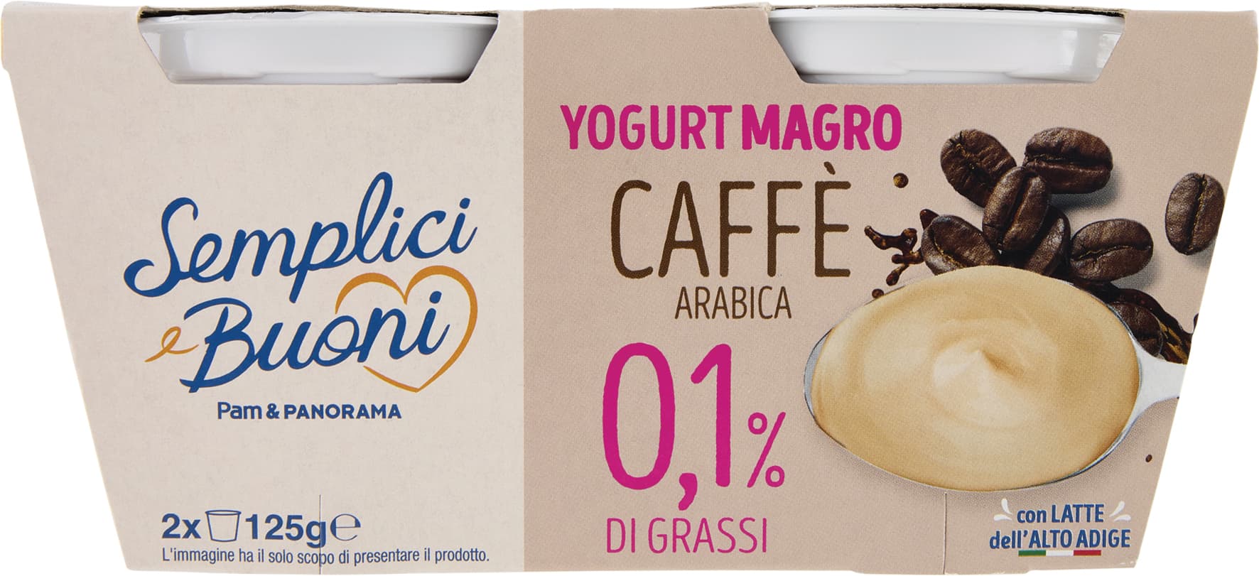 SEMPLICI E BUONI 0,1% di Grassi Yogurt Magro Caffè Arabica 2 x 125 g – immagine 2