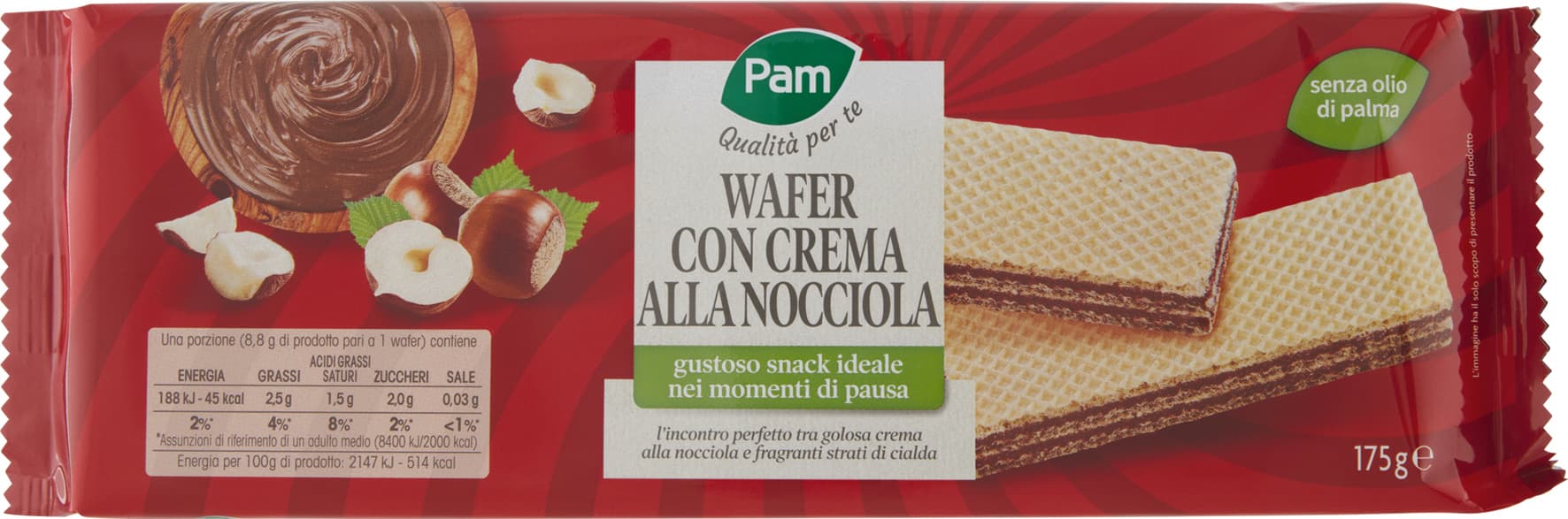 PAM PANORAMA Wafer con crema alla nocciola 175 g – immagine 2