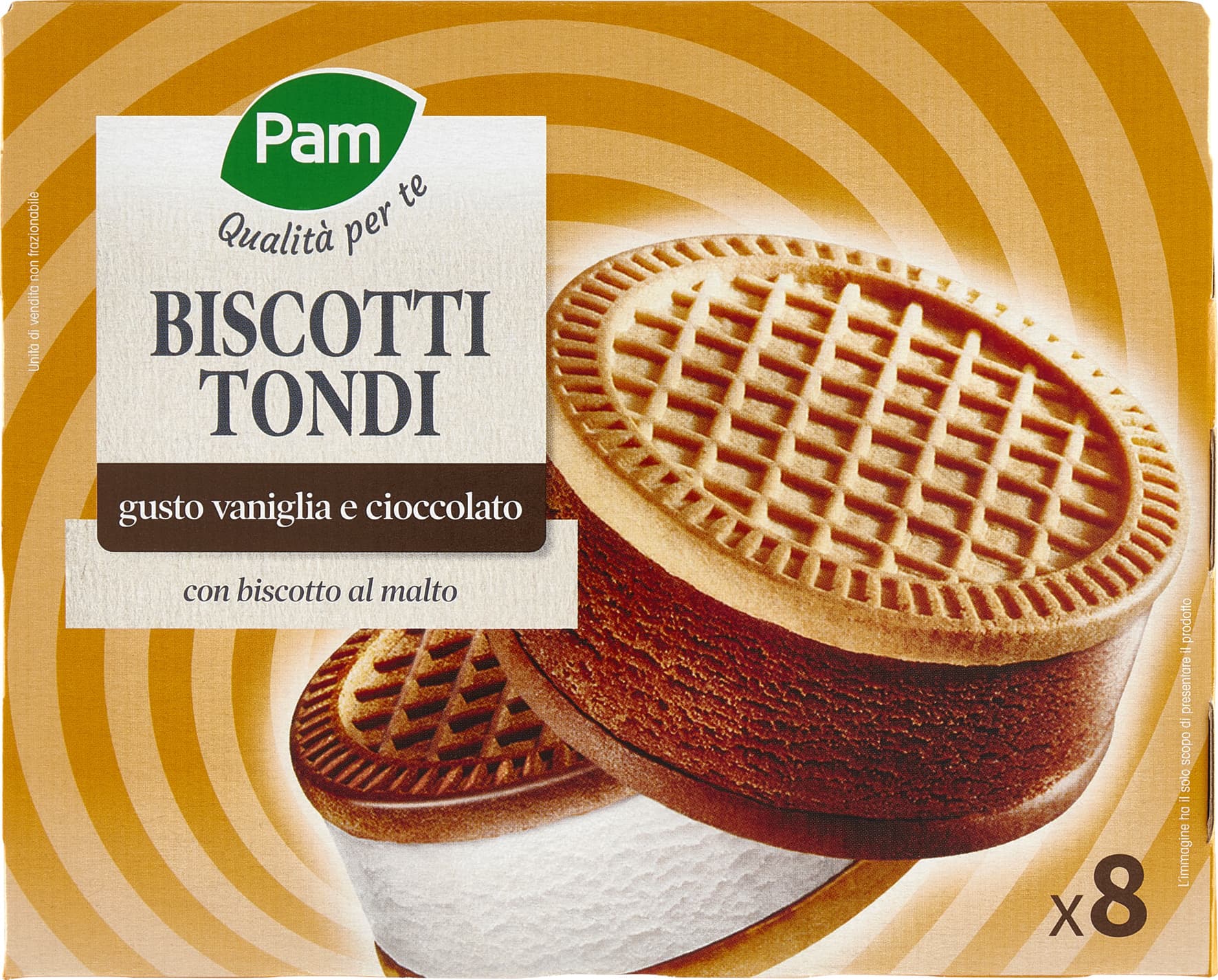 PAM Qualità per te Biscotti Tondi gusto vaniglia e cioccolato 8 x 35 g – immagine 2