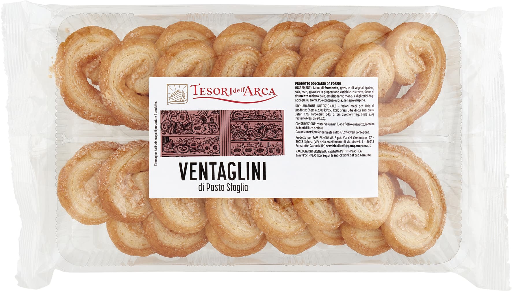 TESORI DELL'ARCA Ventaglini di Pasta Sfoglia 200 g – immagine 2