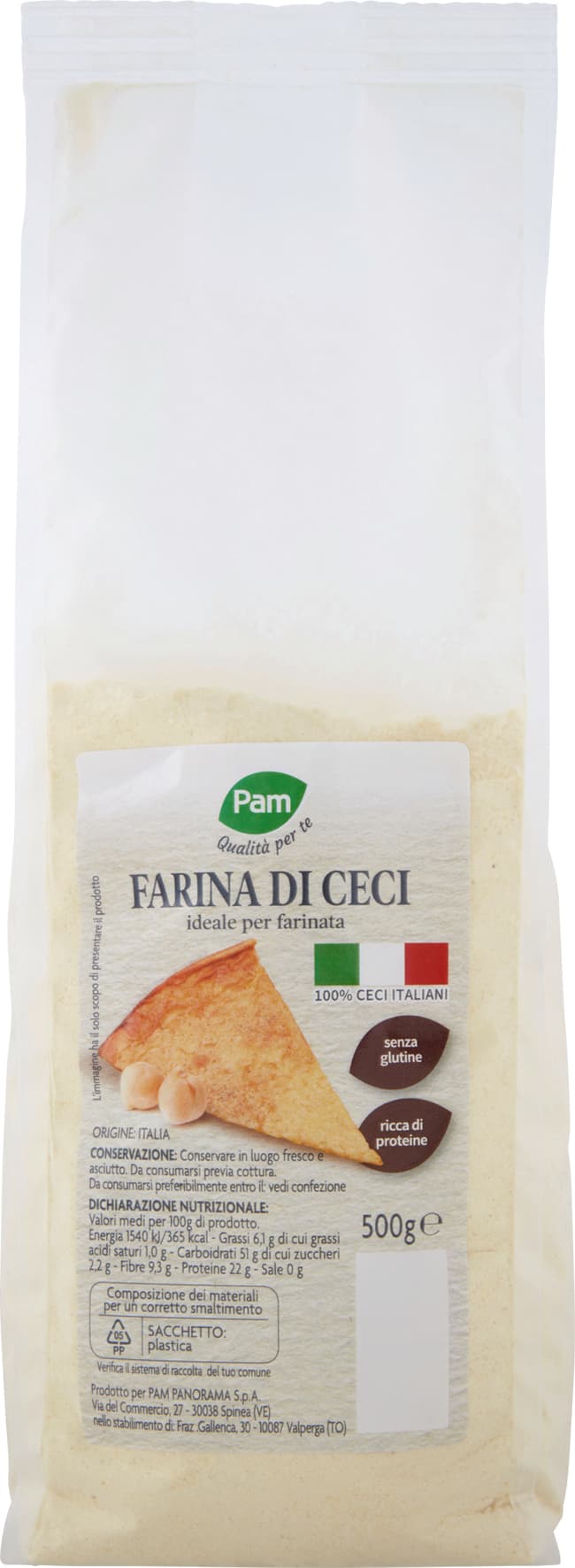 PAM Qualità per te Farina di Ceci 500 g – immagine 2