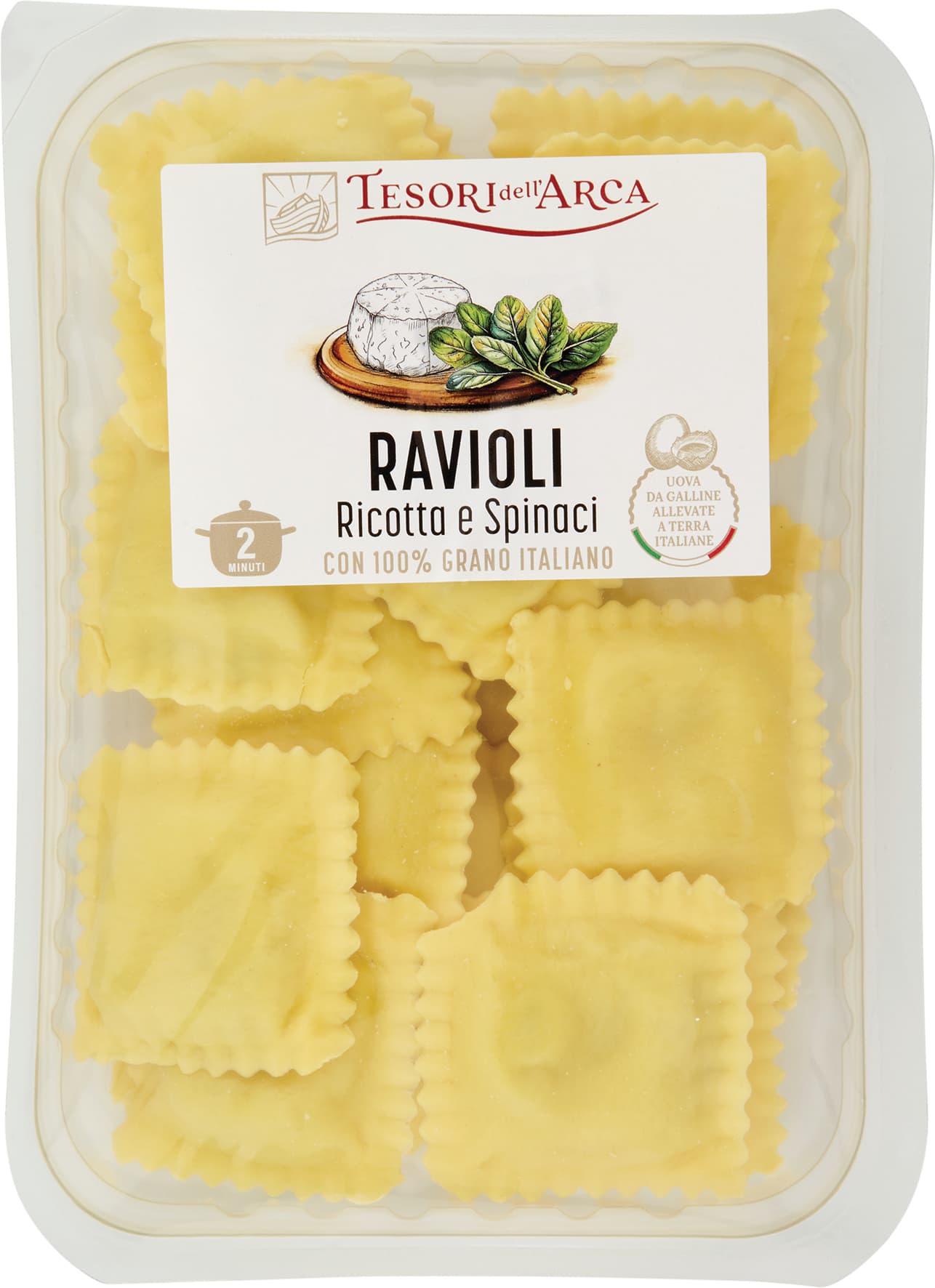 TESORI DELL'ARCA Ravioli Ricotta e Spinaci 250 g – immagine 2