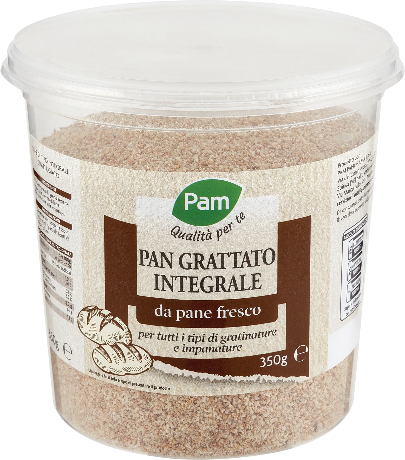 PAM Qualità per te Pan Grattato Integrale 350 g – immagine 2