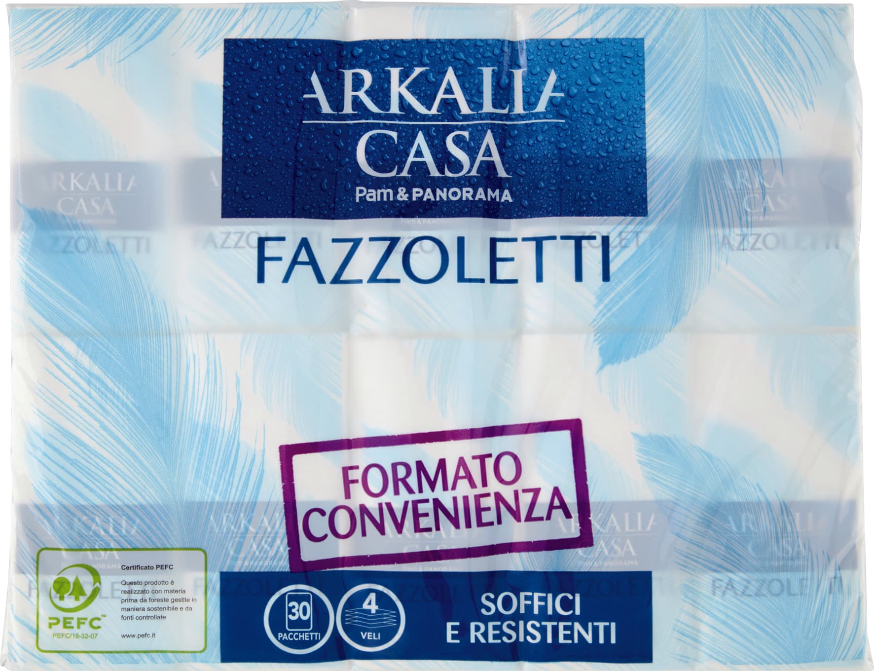 PAM PANORAMA Fazzoletti 4 veli di pura cellulosa 30 pacchetti – immagine 2