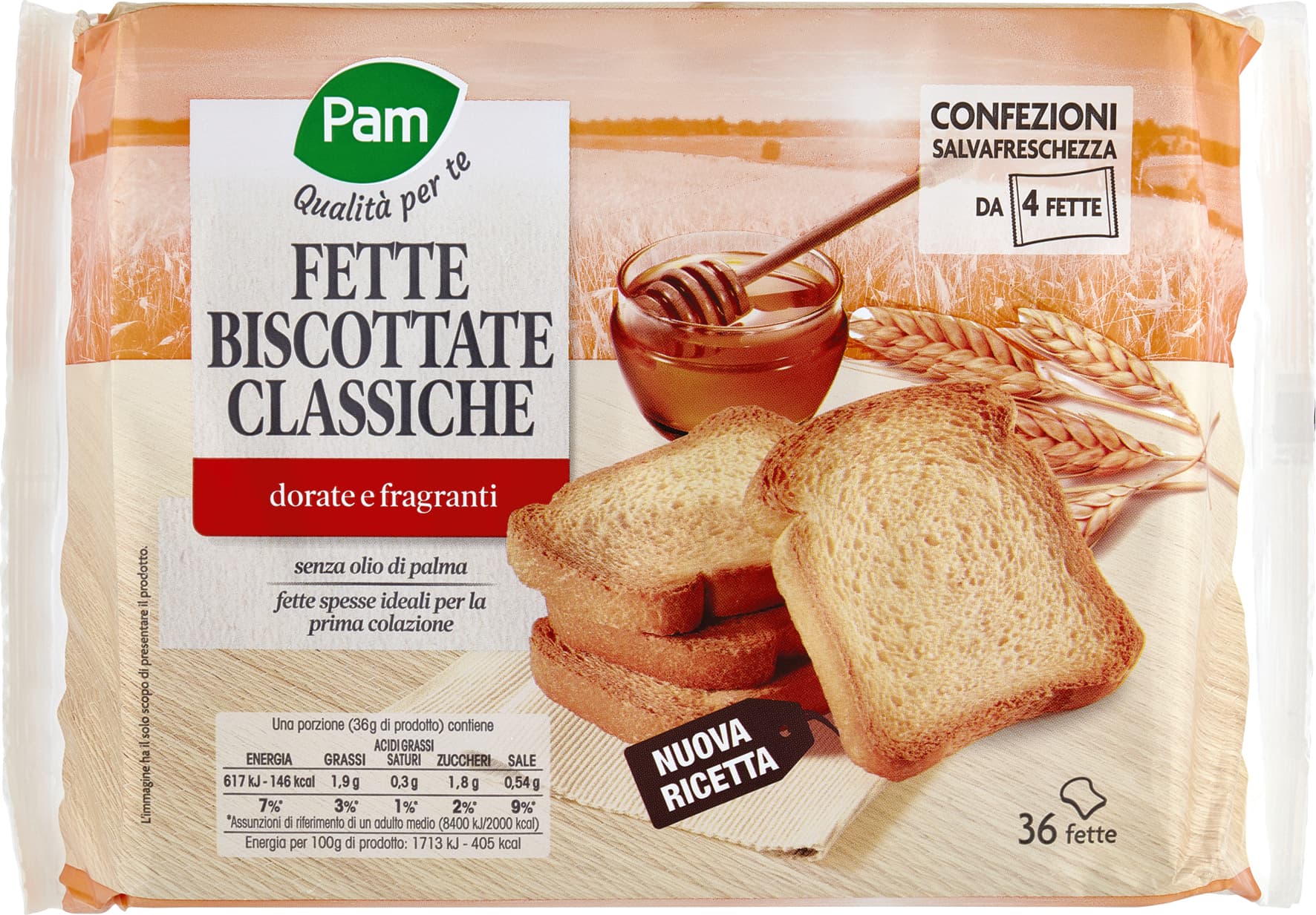 PAM Qualità per te Fette Biscottate Classiche 9 x 36 g – immagine 2