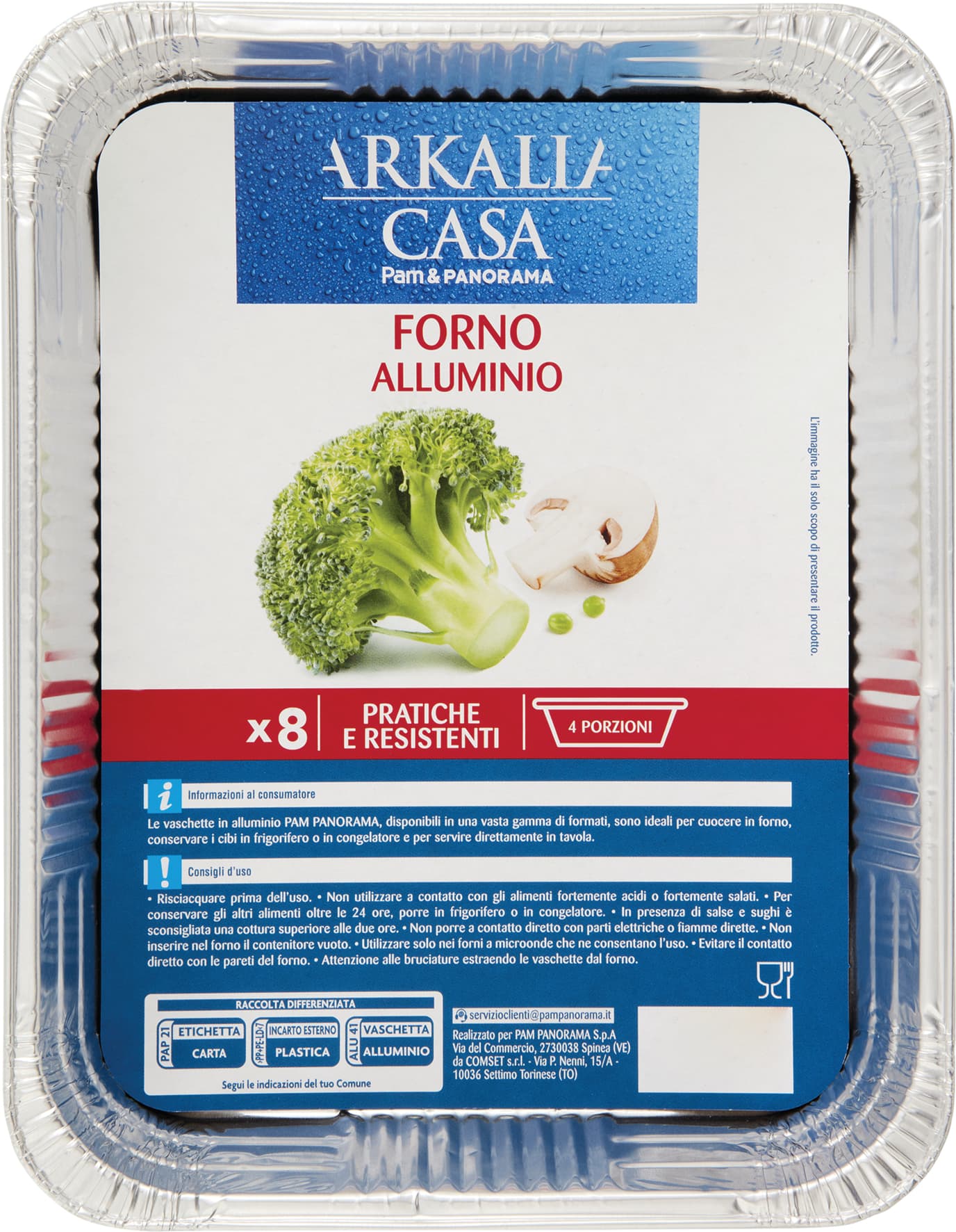 PAM PANORAMA Vaschette alluminio Forno 4 porzioni 8 pz – immagine 2