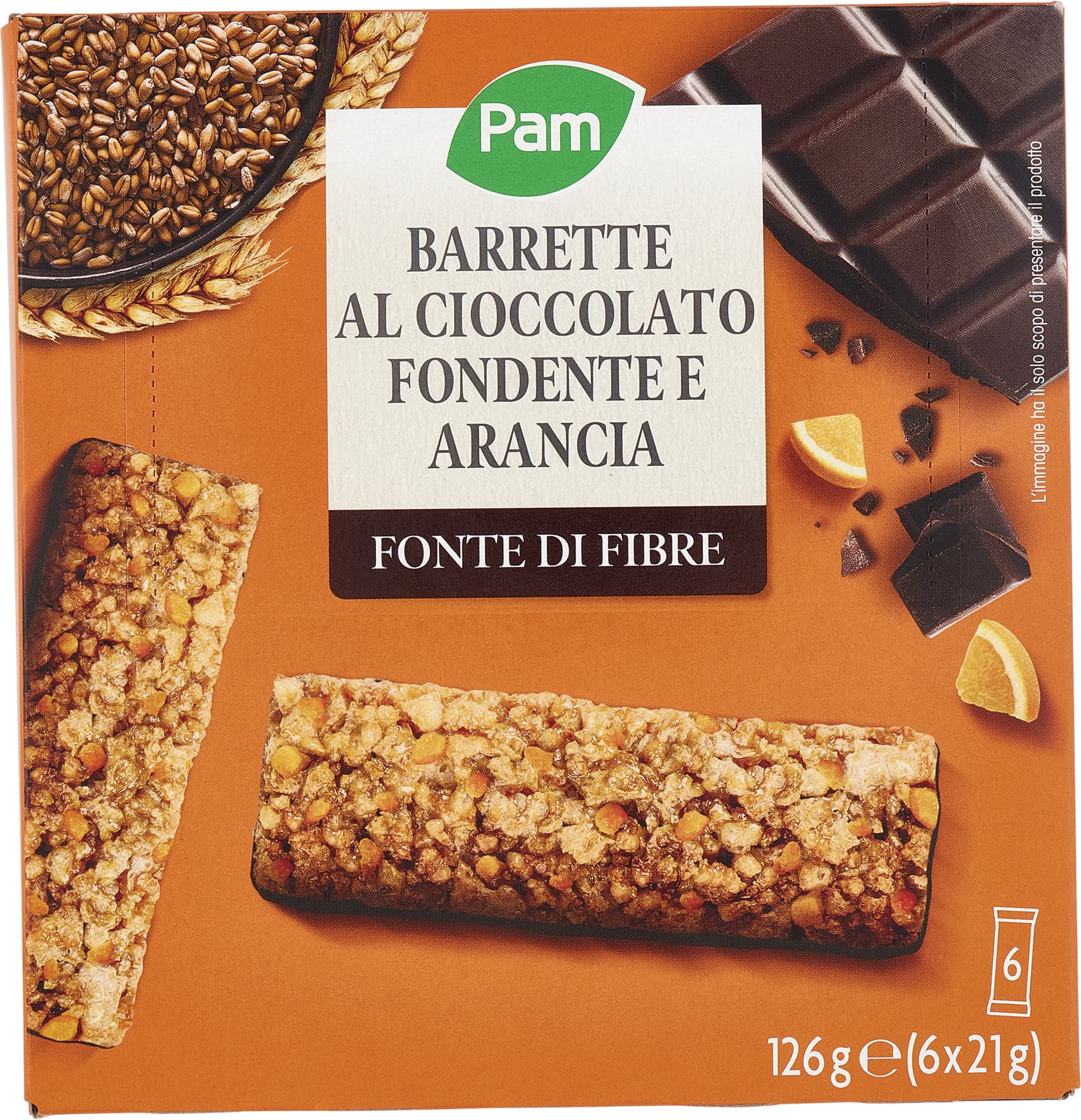 PAM Barrette al Cioccolato Fondente e Arancia 6 x 21 g – immagine 2
