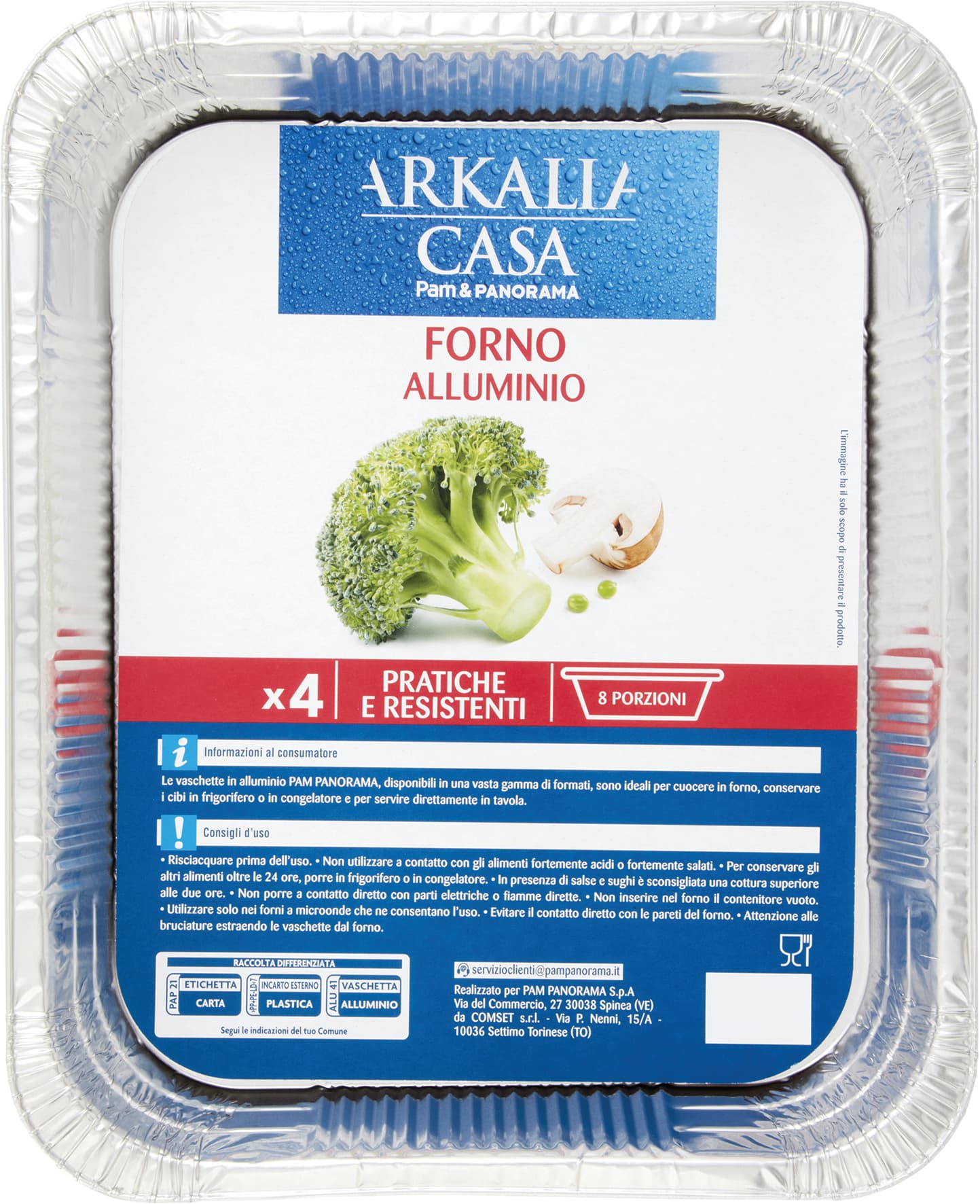 PAM PANORAMA Vaschette alluminio Forno 8 porzioni 4 pz – immagine 2