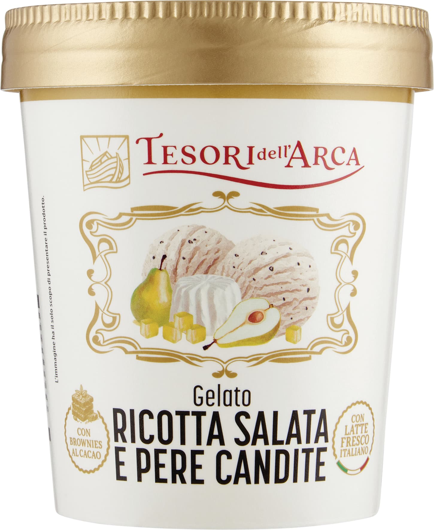 TESORI DELL'ARCA Gelato Ricotta Salata e Pere Candite 300 g – immagine 2