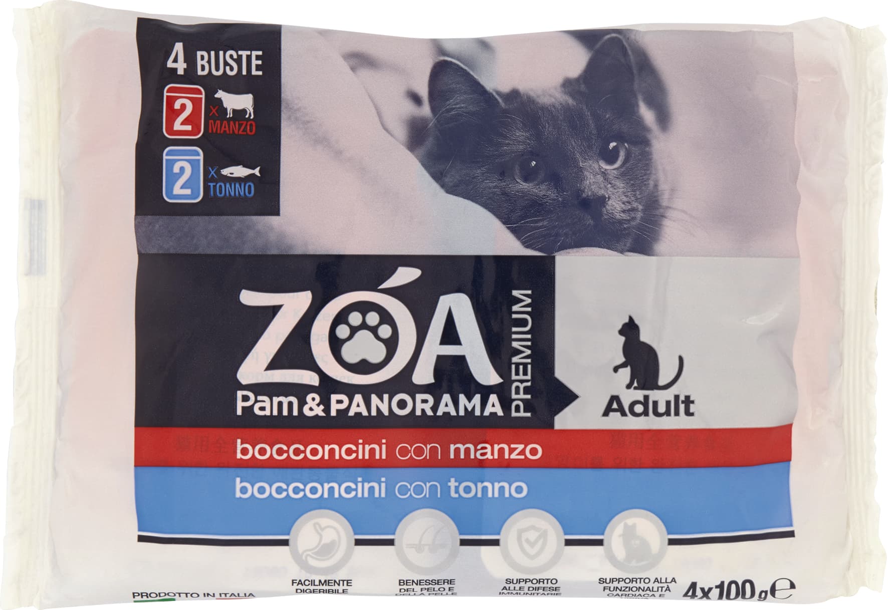 ZOA PREMIUM Adult bocconcini 2 con manzo 2 con tonno 4 x 100 g – immagine 2