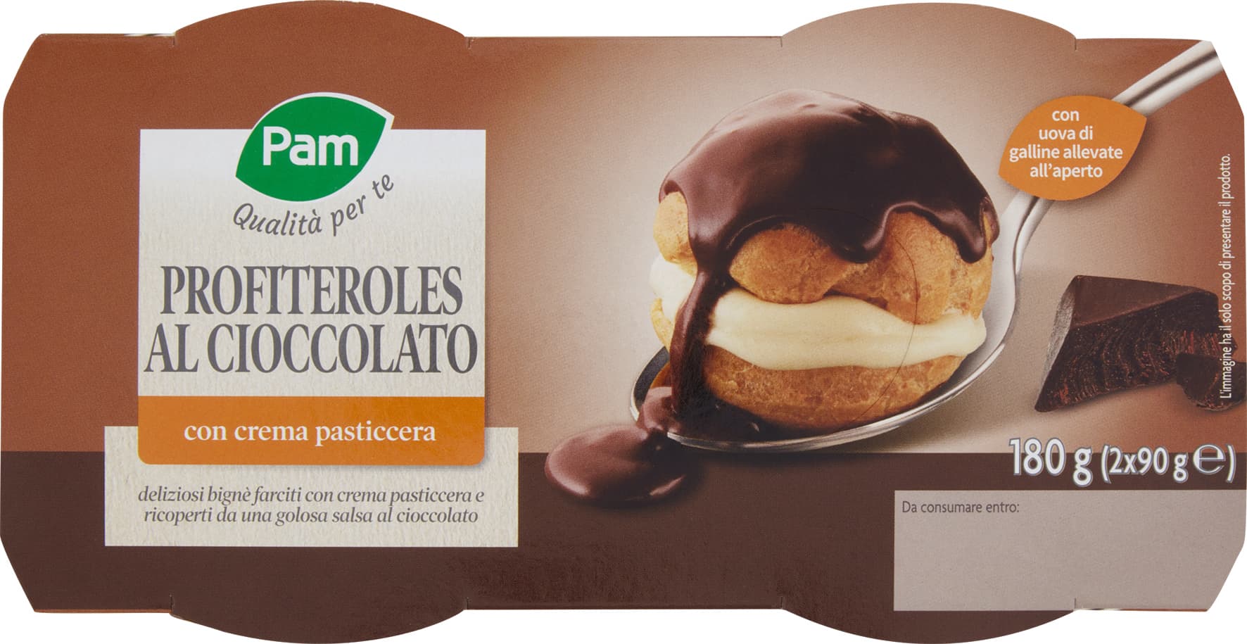 PAM PANORAMA Profitteroles al Cioccolato 180g (90g x 2) – immagine 2