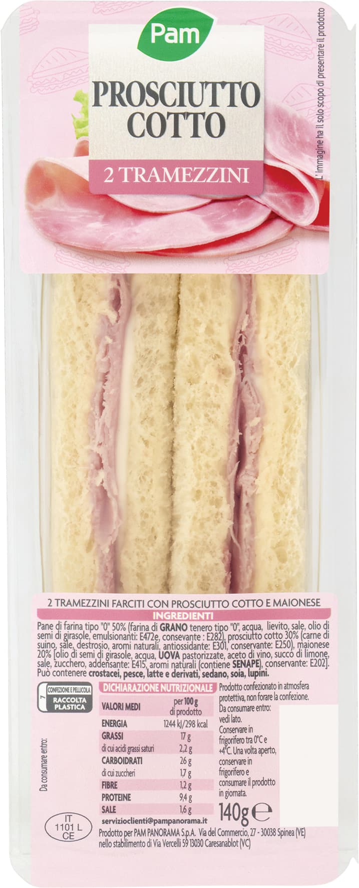 PAM PANORAMA Tramezzini Prosciutto Cotto 140 g – immagine 2