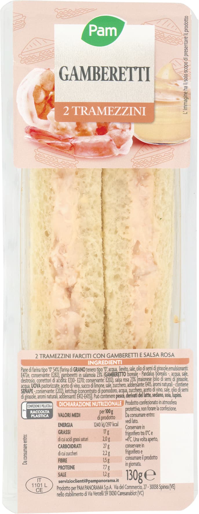 PAM PANORAMA Tramezzini Gamberetti e Salsa Rosa 130 g – immagine 2