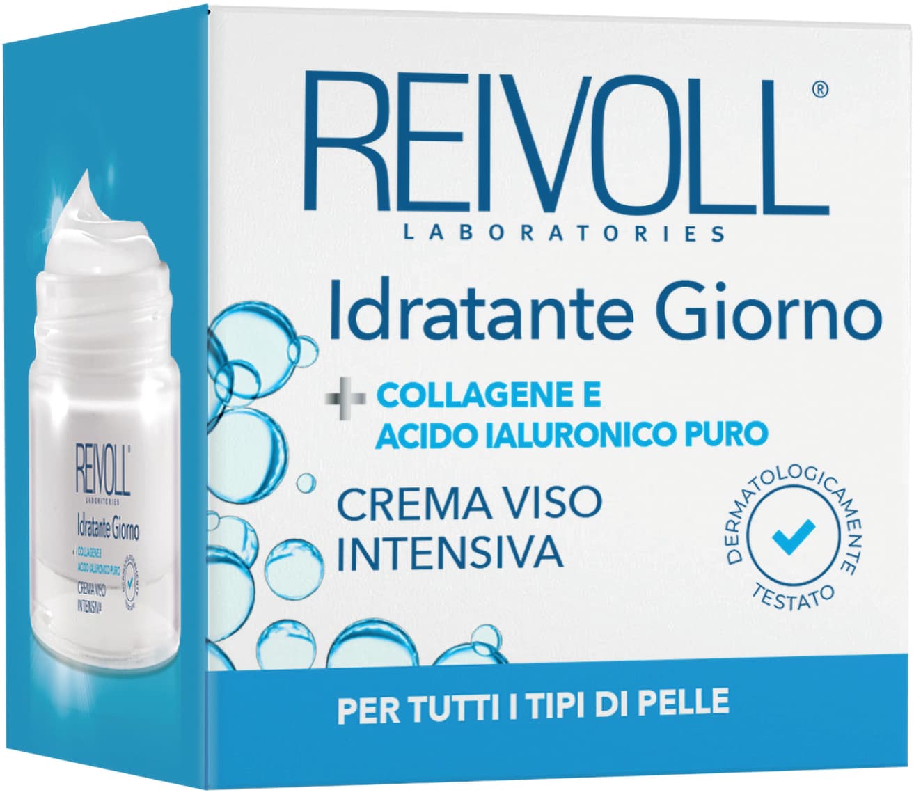 Reivoll crema viso idratante giorno collagene e acido ialuronico puro 50ml – immagine 2