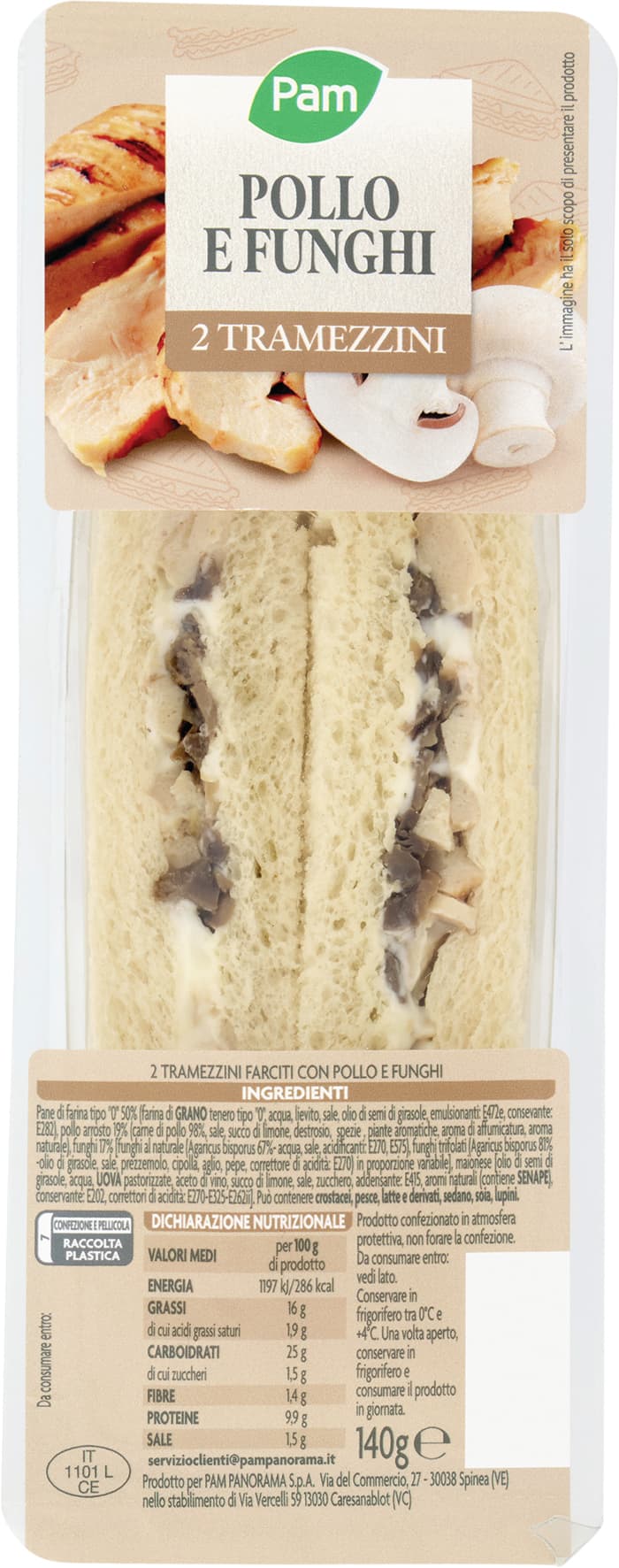 PAM PANORAMA Tramezzini Pollo e Funghi 140 g – immagine 2
