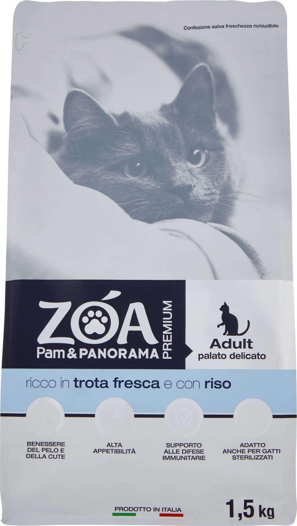 ZOA PREMIUM Adult palato delicato ricco in trota fresca e con riso 1,5 kg – immagine 2