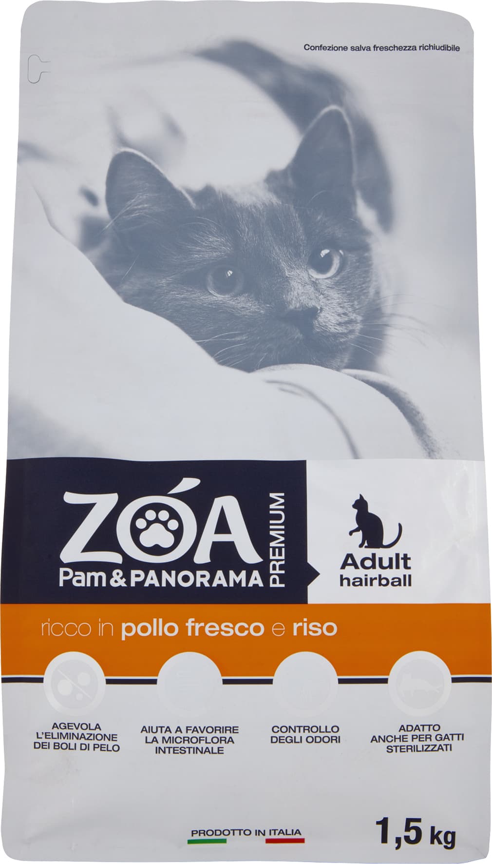 ZOA PREMIUM Adult hairball ricco in pollo fresco e riso 1,5 kg – immagine 2