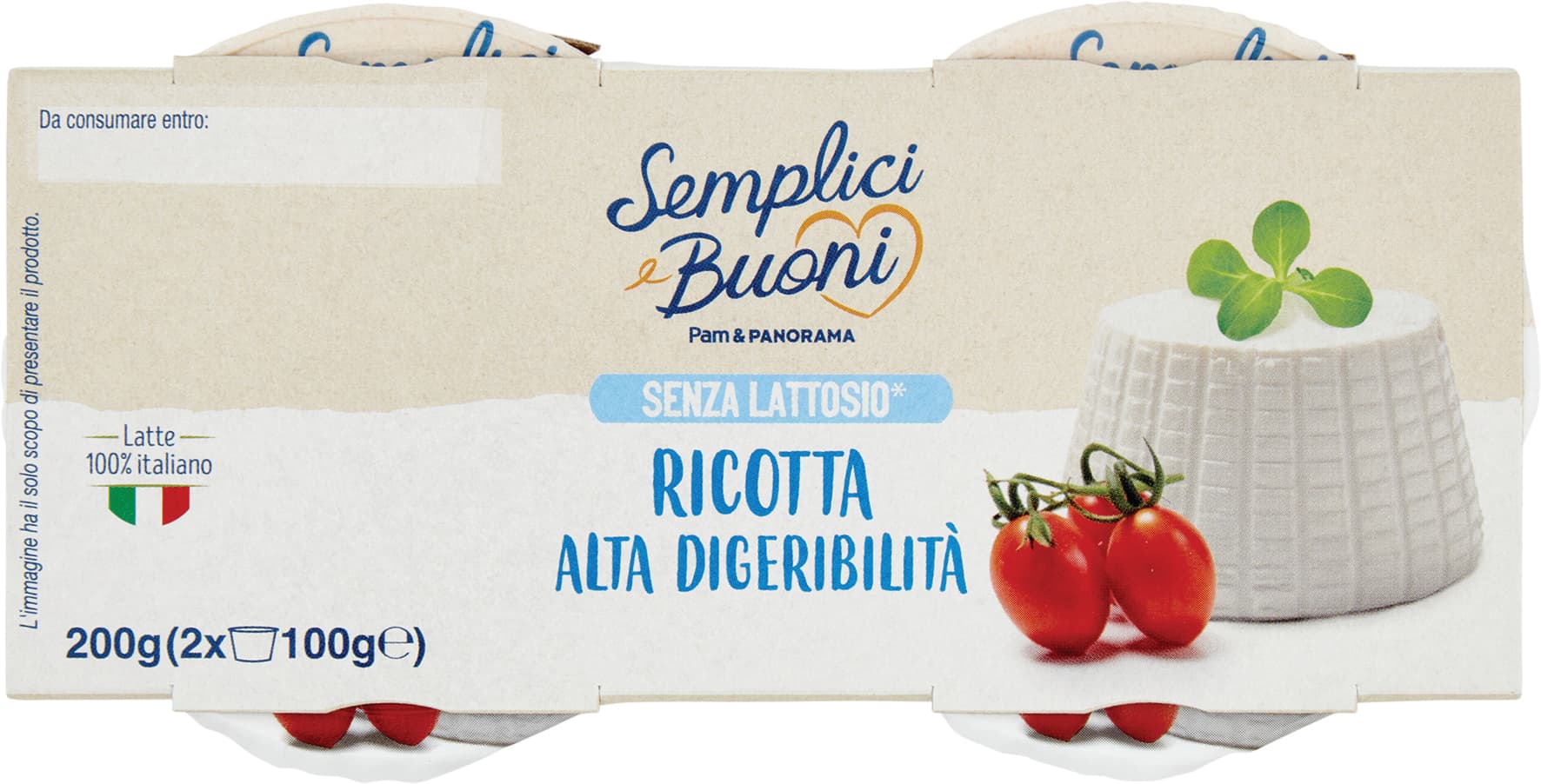 Ricotta senza lattosio semplici e buoni 2x100g – immagine 2