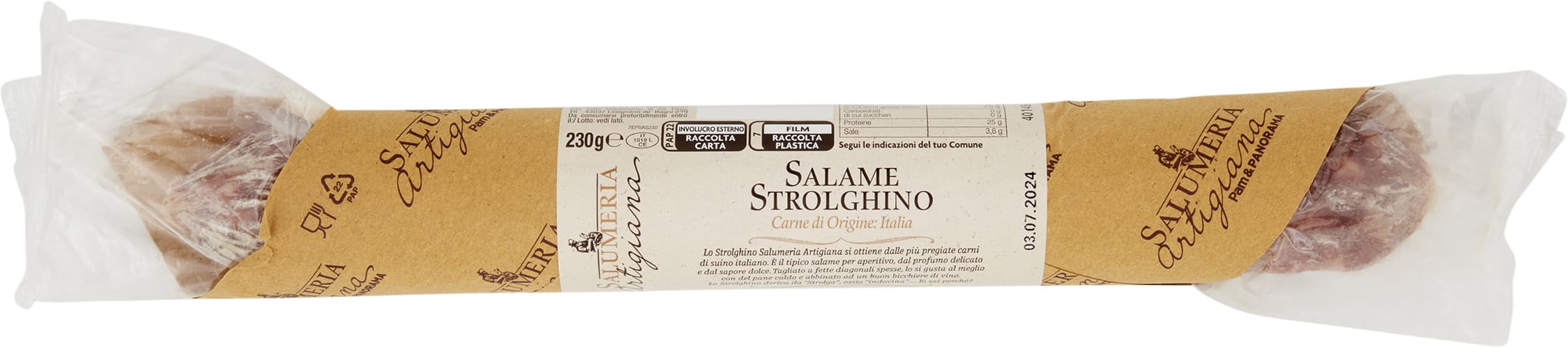 SALUMERIA ARTIGIANA Salame Strolghino 230 g – immagine 2