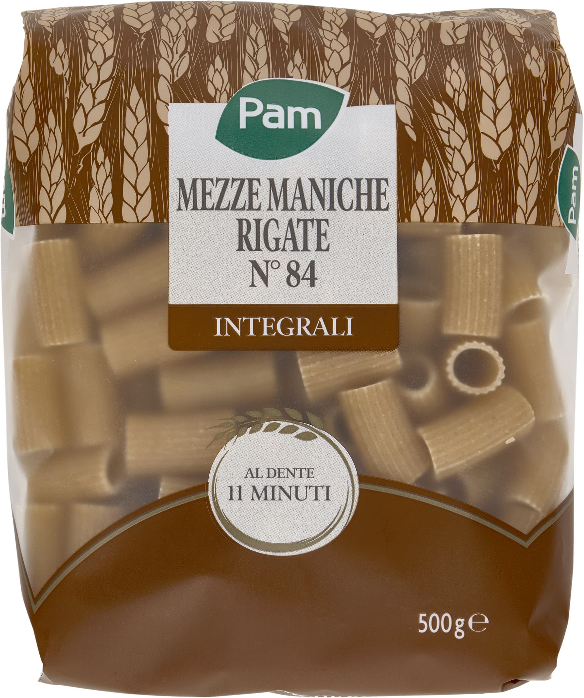PAM Mezze Maniche Rigate N° 84 Integrali 500 g – immagine 2