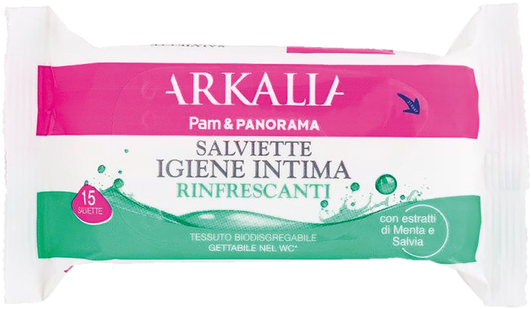 ARKALIA Salviette Igiene Intima Rinfrescanti con estratti di Menta e Salvia 15 pz – immagine 2