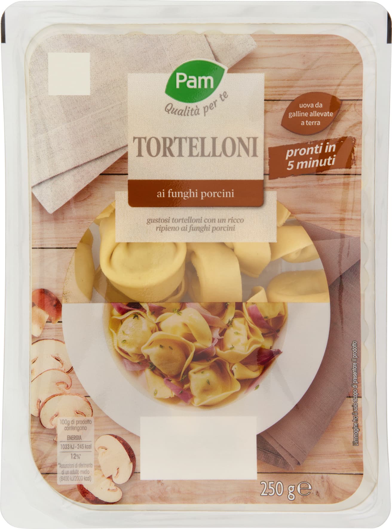PAM Qualità per te Tortelloni ai funghi porcini 250 g – immagine 2