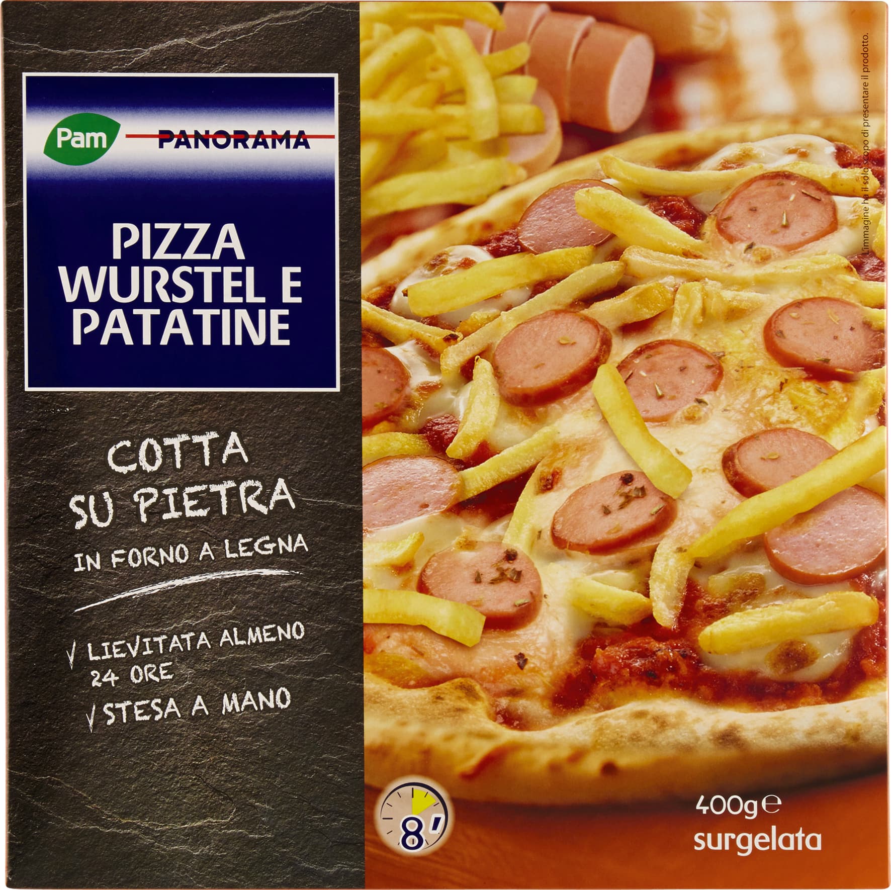 PAM PANORAMA Pizza Wurstel e Patatine surgelata 400 g – immagine 2