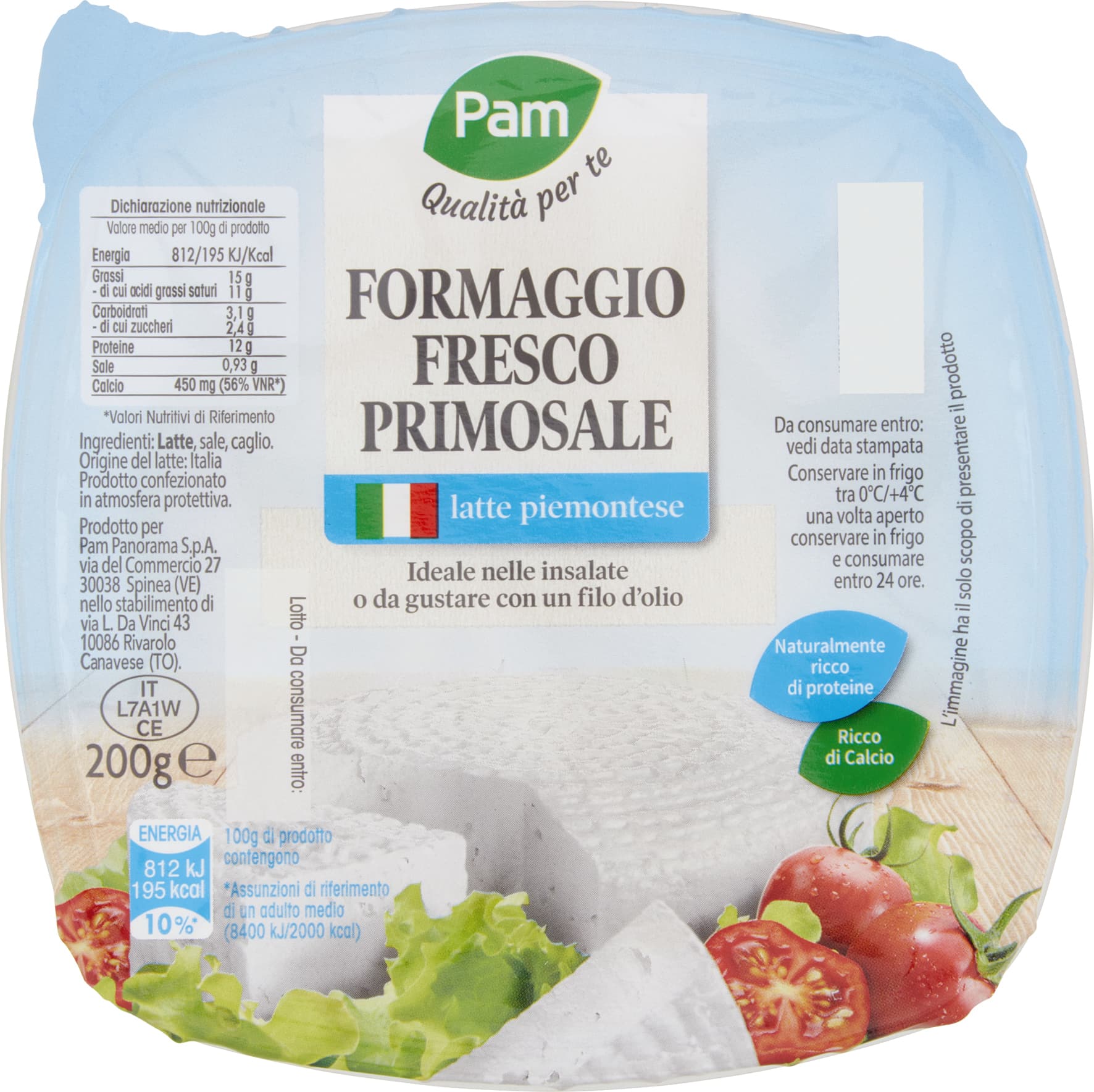 PAM Qualità per te Formaggio Fresco Primosale 200 g – immagine 2