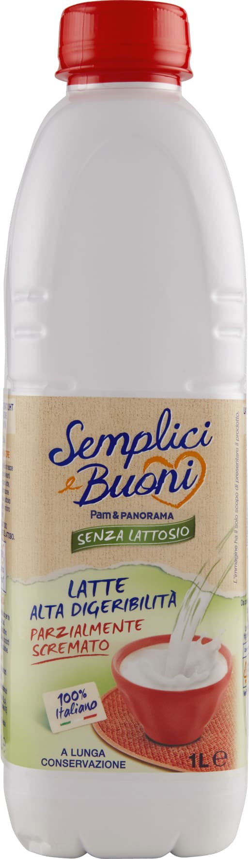 SEMPLICI E BUONI Senza Lattosio Latte Alta Digeribilità Parzialmente Scremato UHT 1L – immagine 2