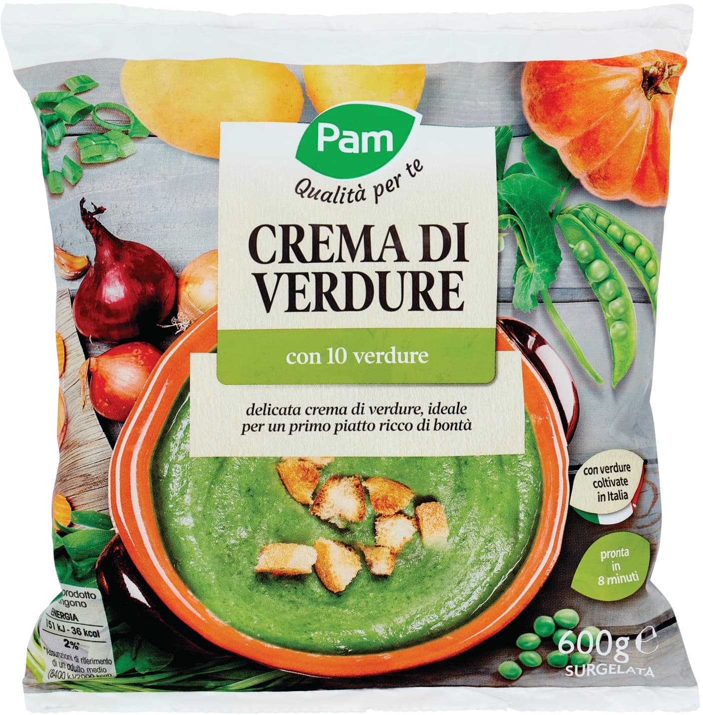 PAM Qualità per te Crema di Verdure con 10 verdure Surgelata 600 g – immagine 2
