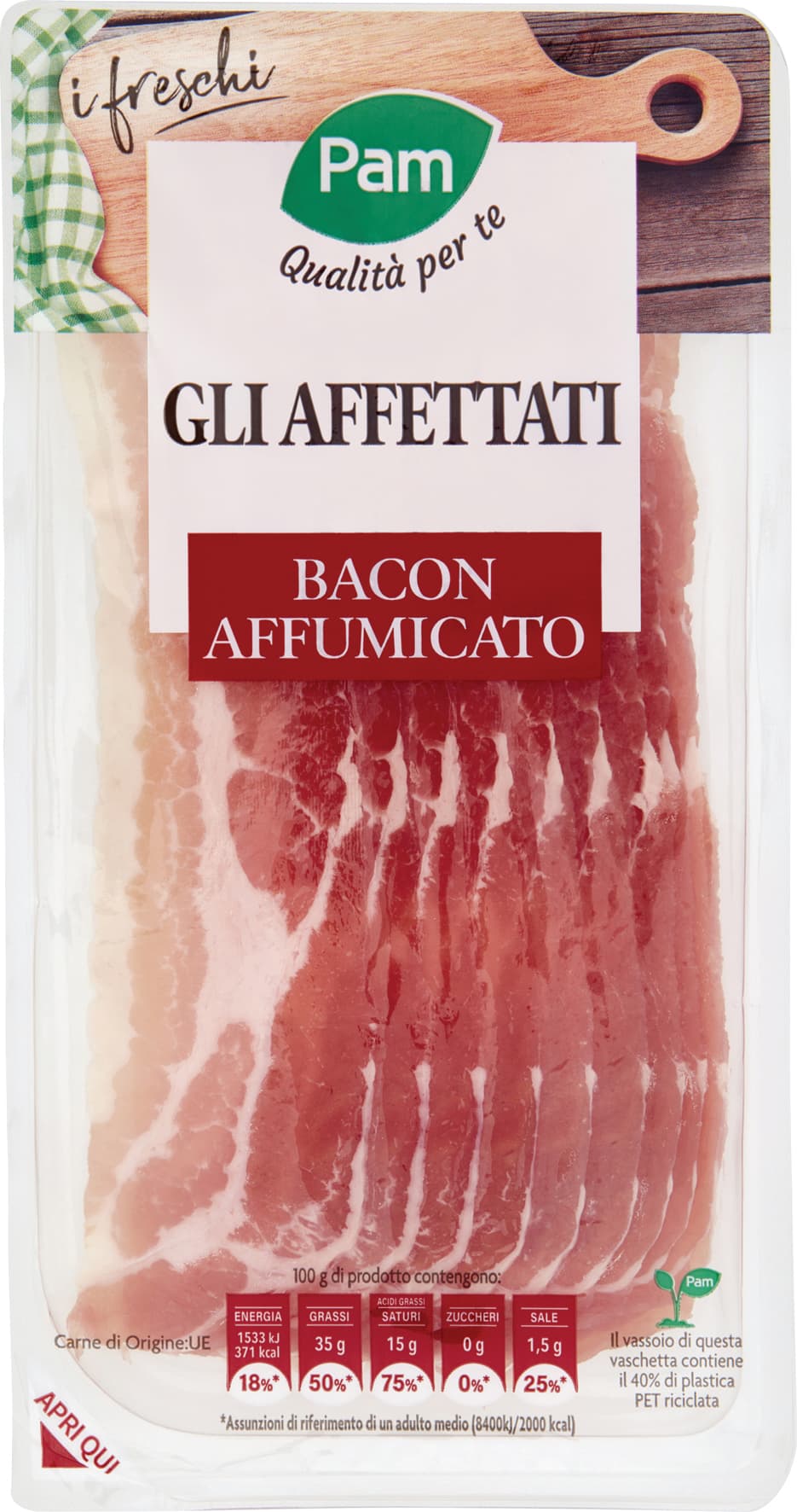 PAM Qualità per te gli Affettati Bacon Affumicato 150 g – immagine 2