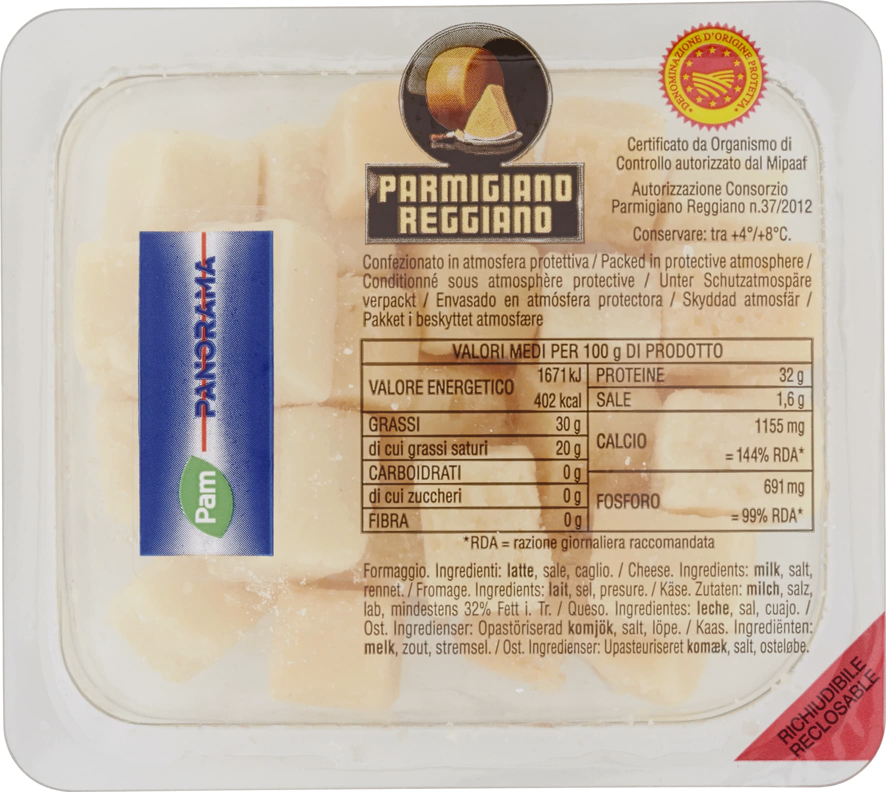 PAM PANORAMA Parmigiano Reggiano DOP Cubetti 150 g – immagine 2
