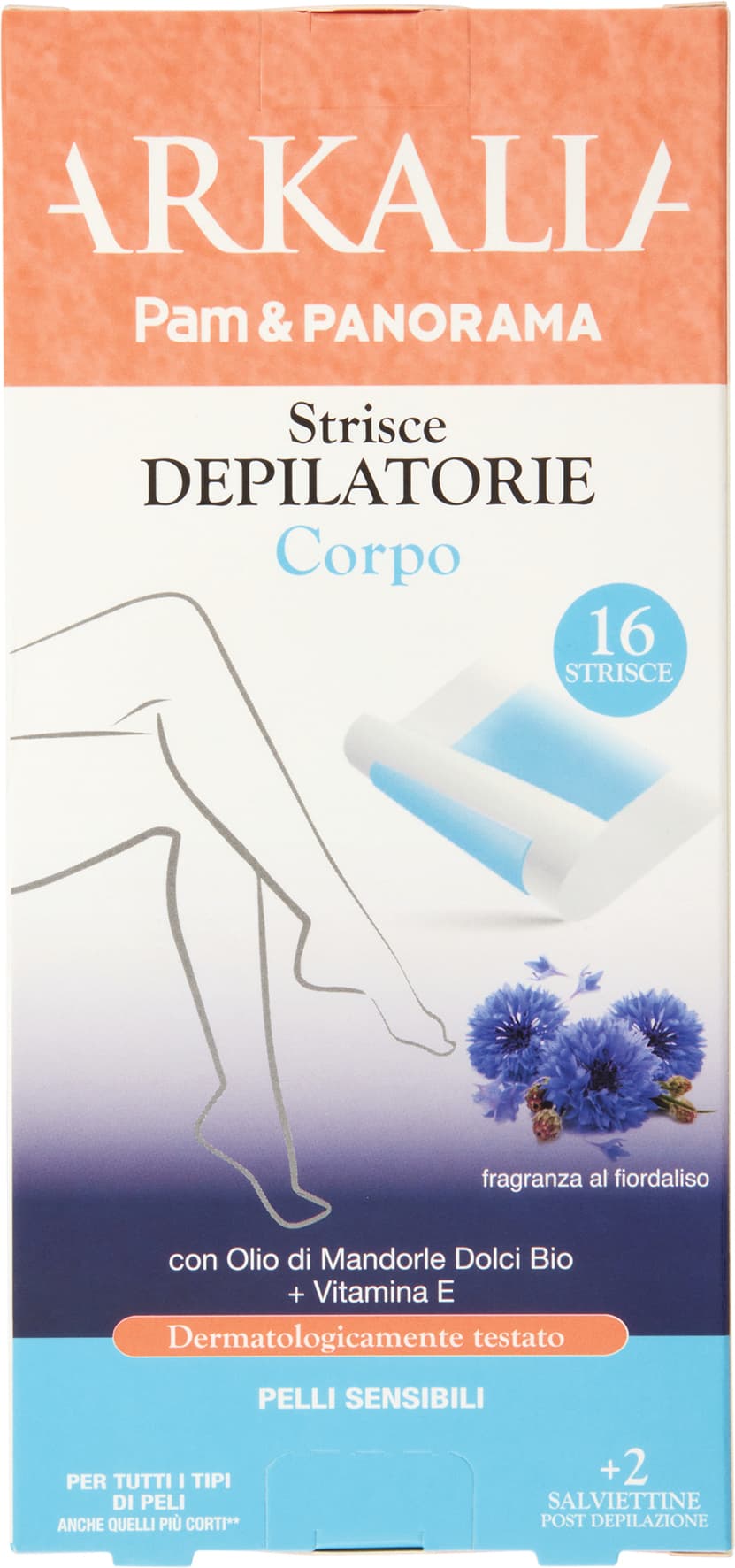 ARKALIA Strisce Depilatorio Corpo Pelli Sensibili 16 pz + 2 Salviettine Post Depilazione – immagine 2