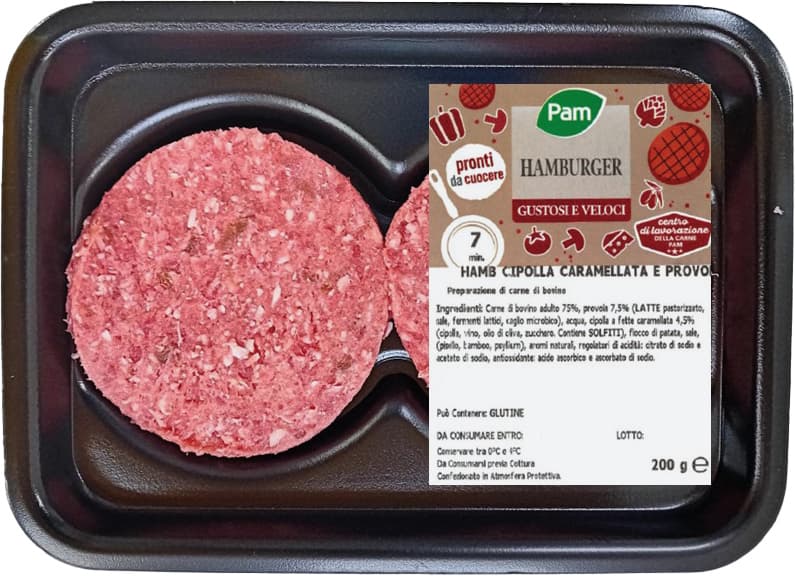 Pam-hamburger bovino cipolla caramellata e provola – immagine 2
