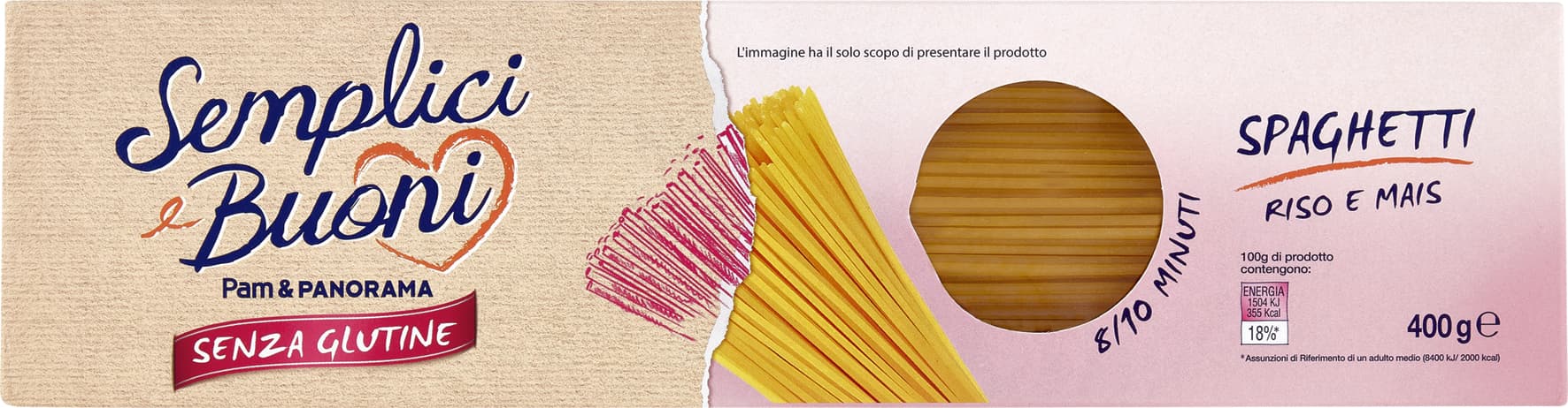 SEMPLICI E BUONI Senza Glutine Spaghetti Riso e Mais 400 g – immagine 2