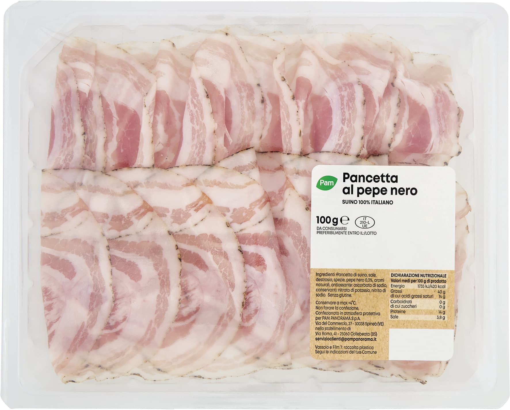 PAM Pancetta al pepe nero 100 g – immagine 2