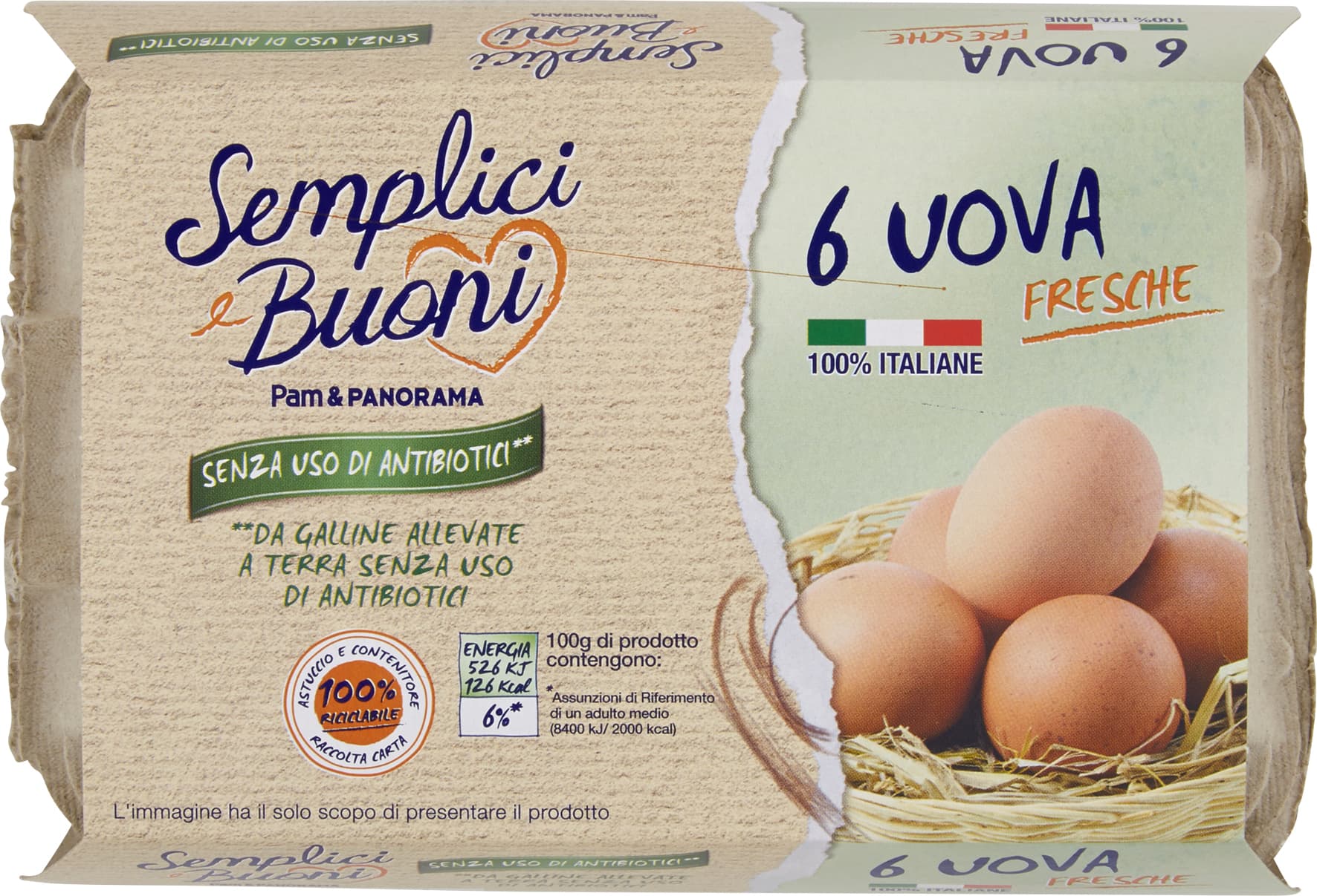 SEMPLICI E BUONI Senza Uso di Antibiotici 6 Uova Fresche – immagine 2
