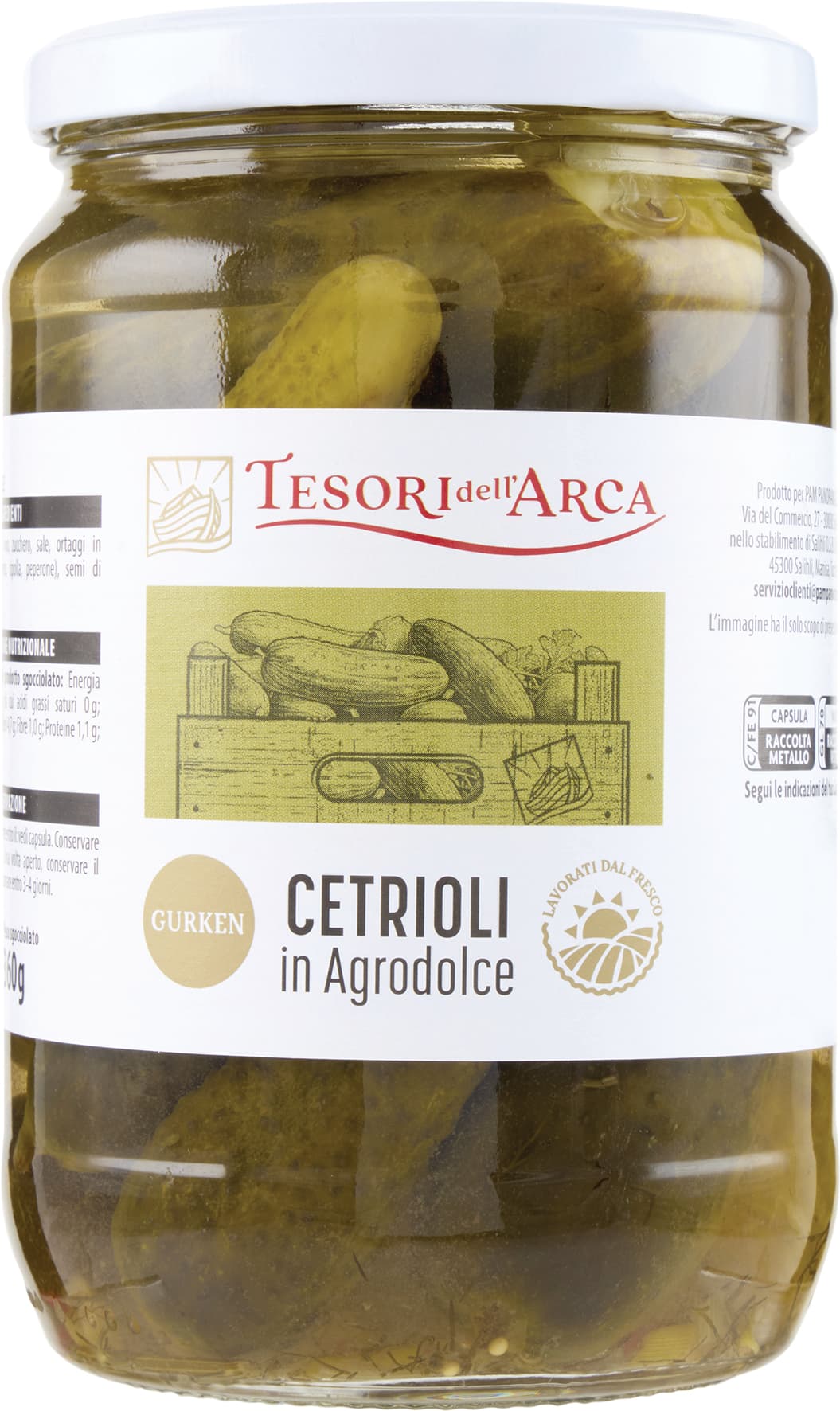 TESORI DELL'ARCA Cetrioli in Agrodolce 670 g – immagine 2