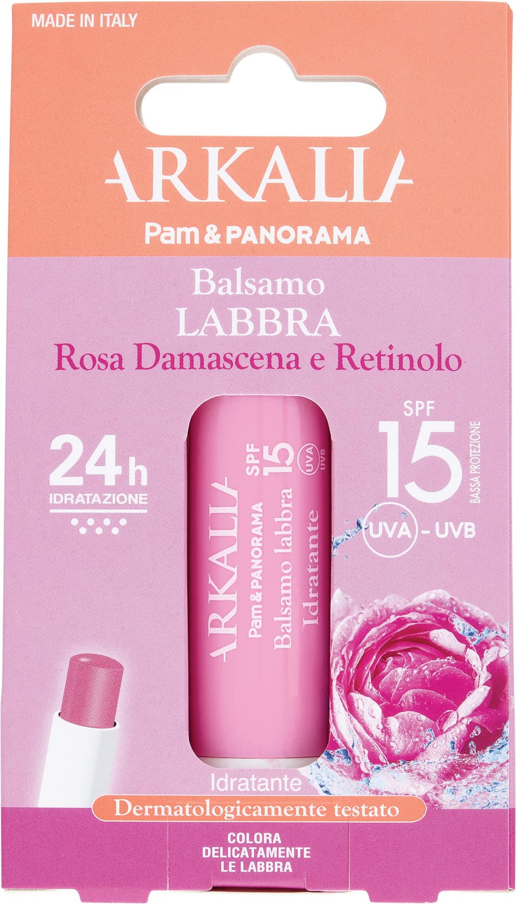 ARKALIA Balsamo Labbra Rosa Damascena e Retinolo SPF 15 UVA Idratante 5,7 ml – immagine 2