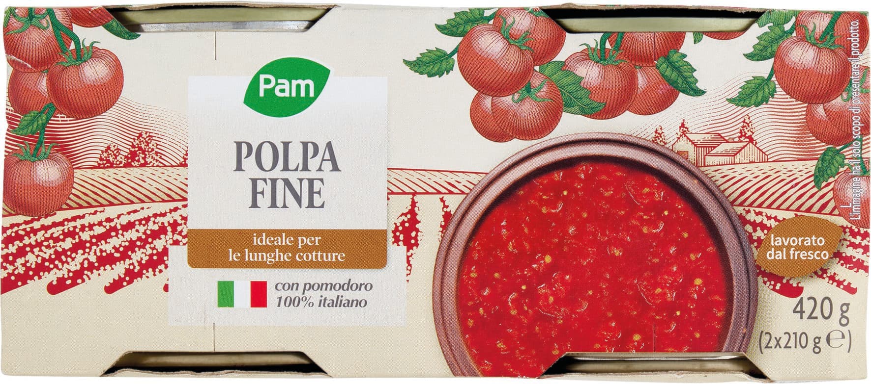 PAM PANORAMA Polpa Fine 420 g (210 g x 2) – immagine 2