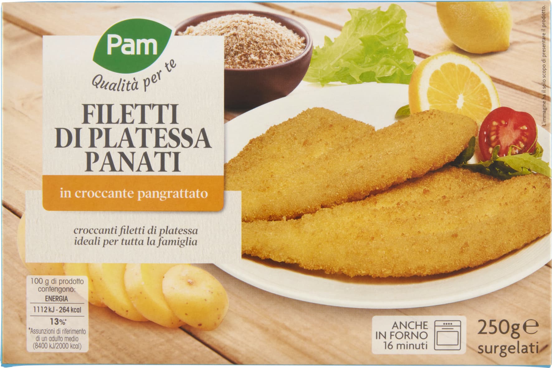 PAM Qualità per te Filetti di Platessa impanati 250 g – immagine 2